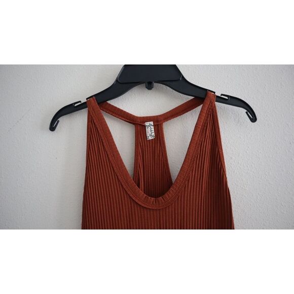 Intimately x FP Women Sz M Bronze Brown Speed Dial Ribbed Thong Bodysuit - Picture 4 of 8